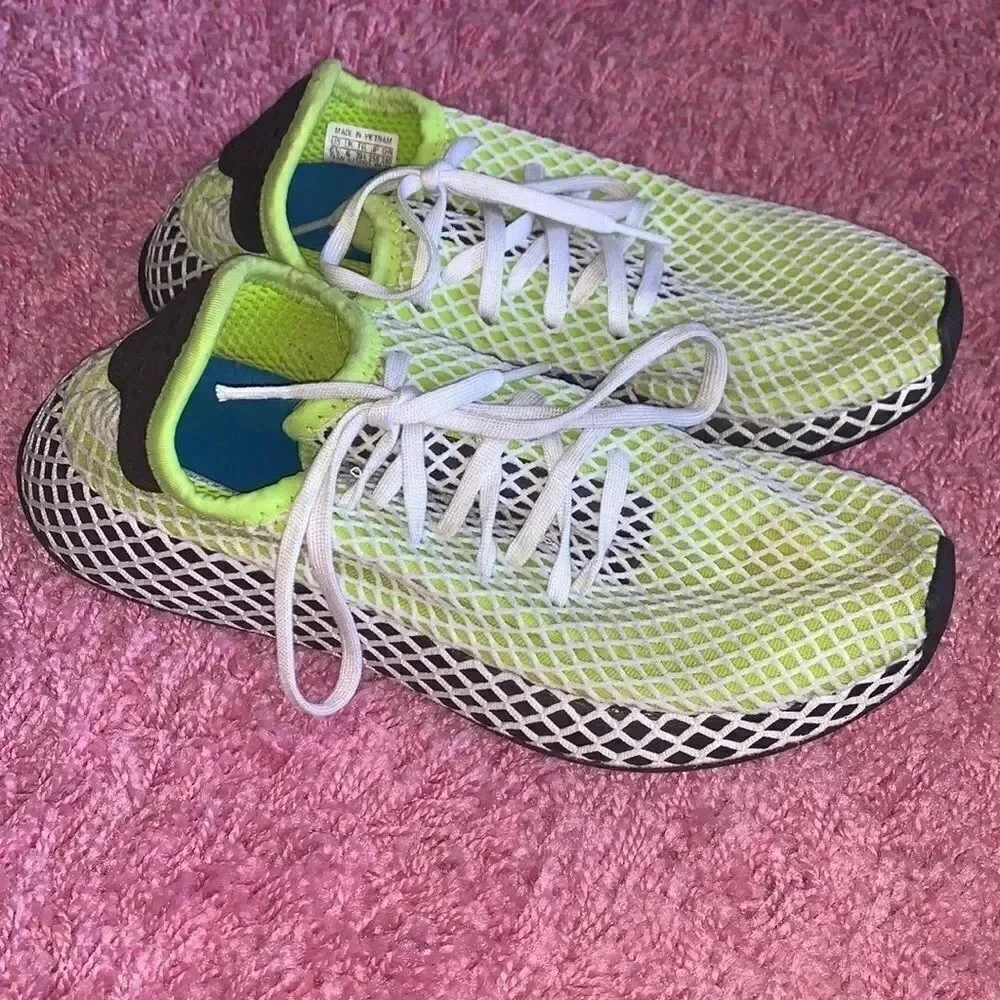 Adidas Deereupt Sneakers  Neon Lime Green Size 6.5